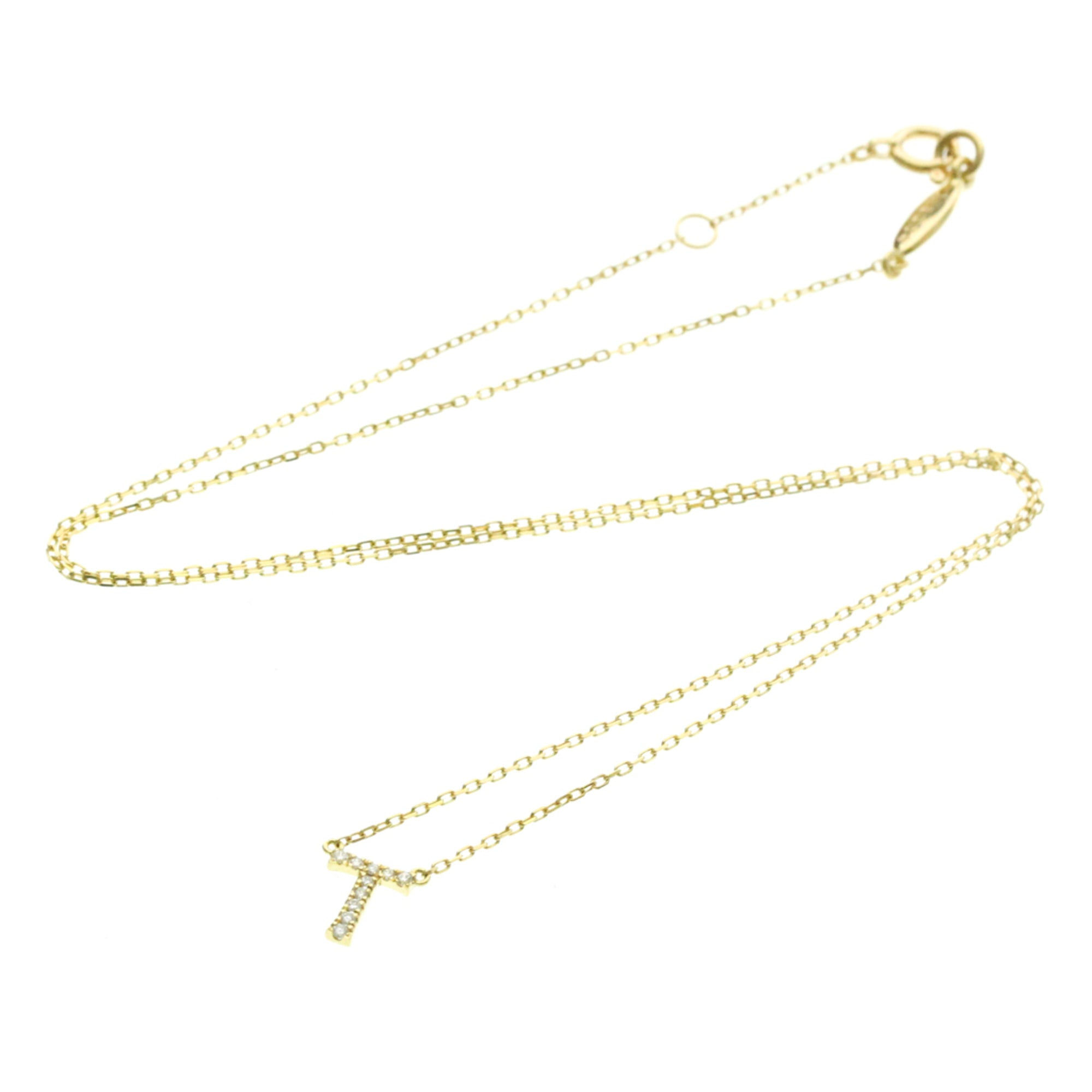 AHKAH Initial · T Diamond · 18K Yellow Gold