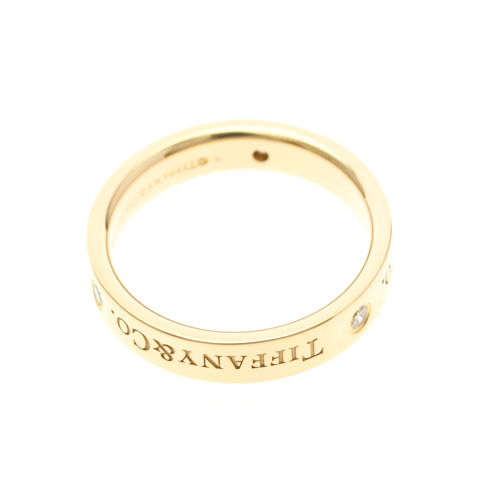 Tiffany Flat Band · Three Diamonds · Rose Gold