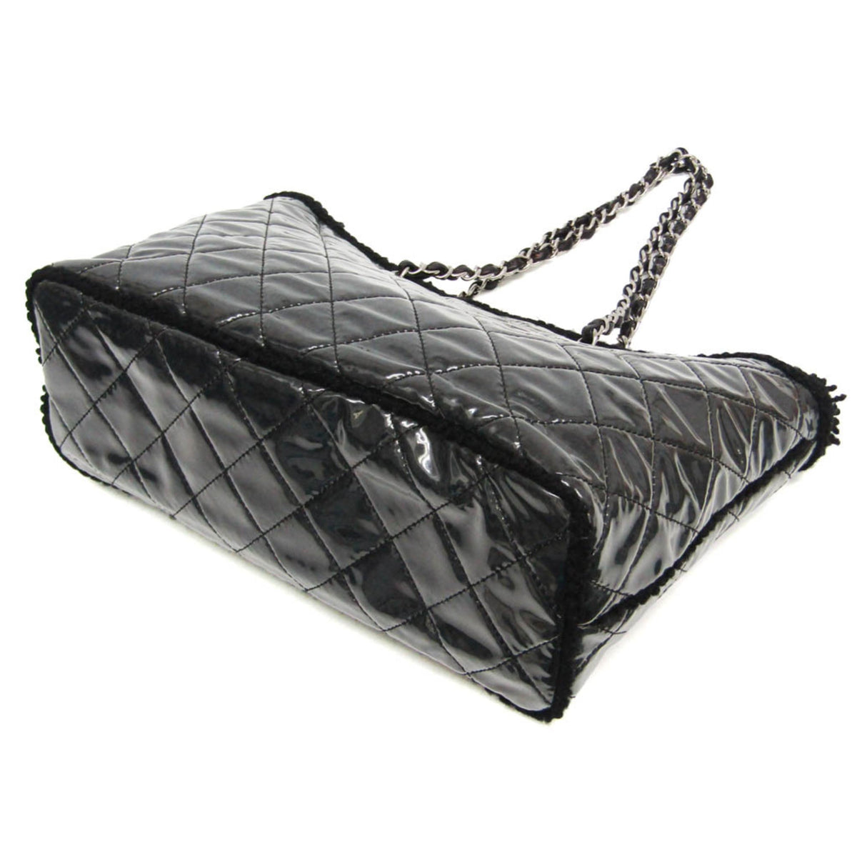 Chanel Patent Toile · Chain Tote