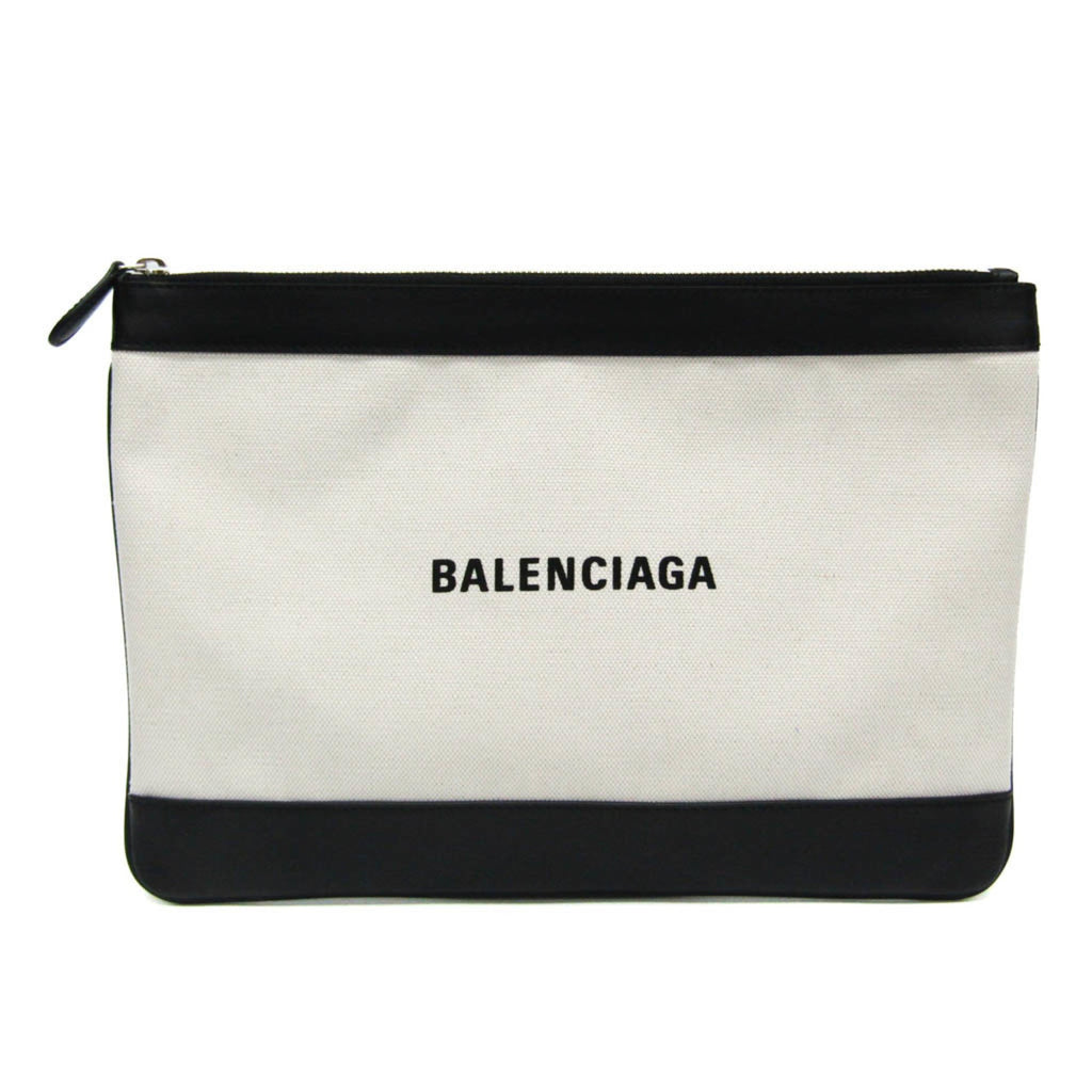 Balenciaga Navy Clip · Canvas Clutch