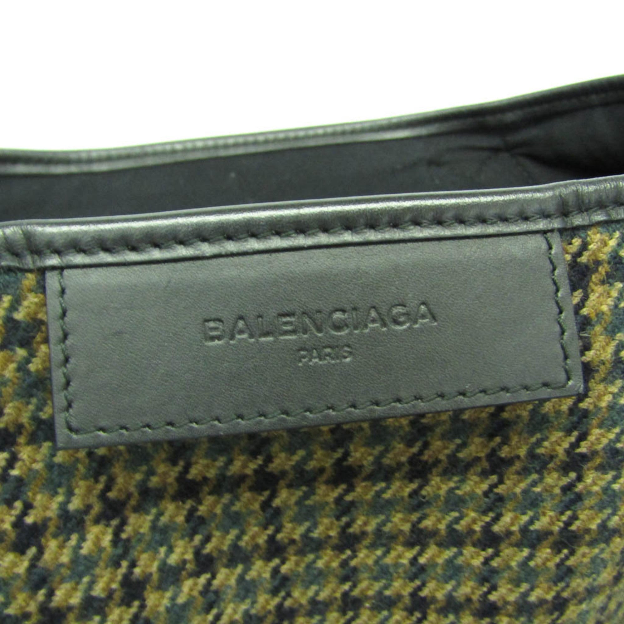 Balenciaga Navy Cabas S · Wool & Leather