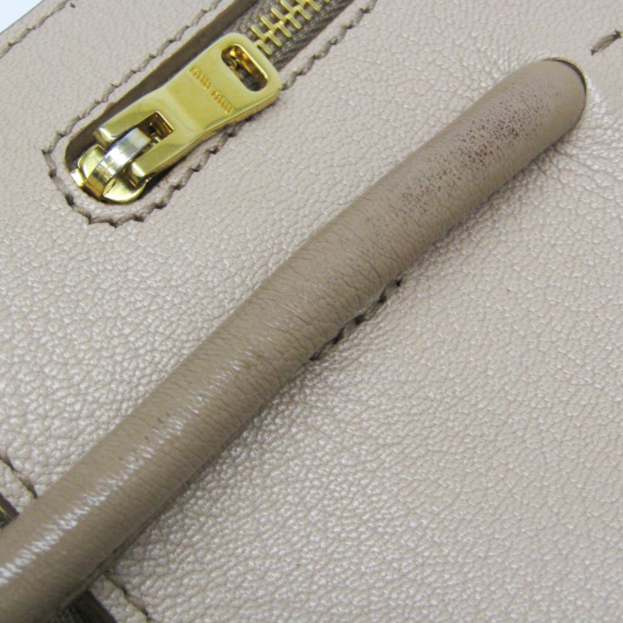 Miu Miu Madras · Leather Shoulder Bag