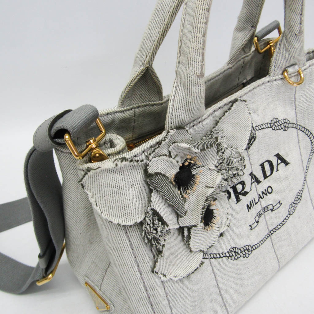 Prada Canapa · Denim · Flower Corsage