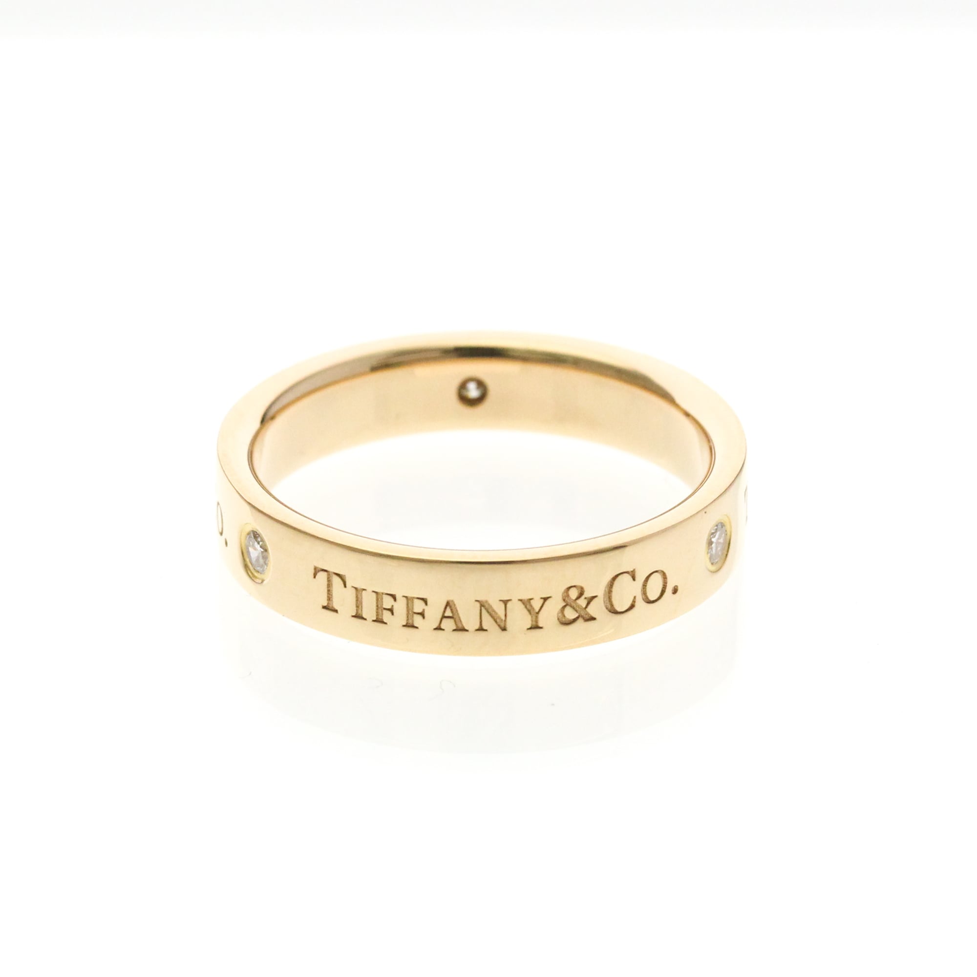 Tiffany Flat Band · Three Diamonds · Rose Gold