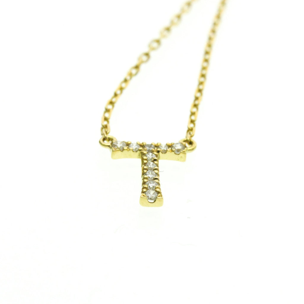 AHKAH Initial · T Diamond · 18K Yellow Gold
