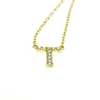 AHKAH Initial · T Diamond · 18K Yellow Gold