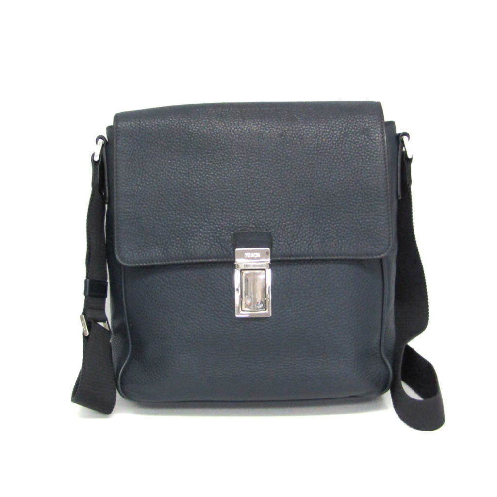 Prada Leather Messenger · Push Lock