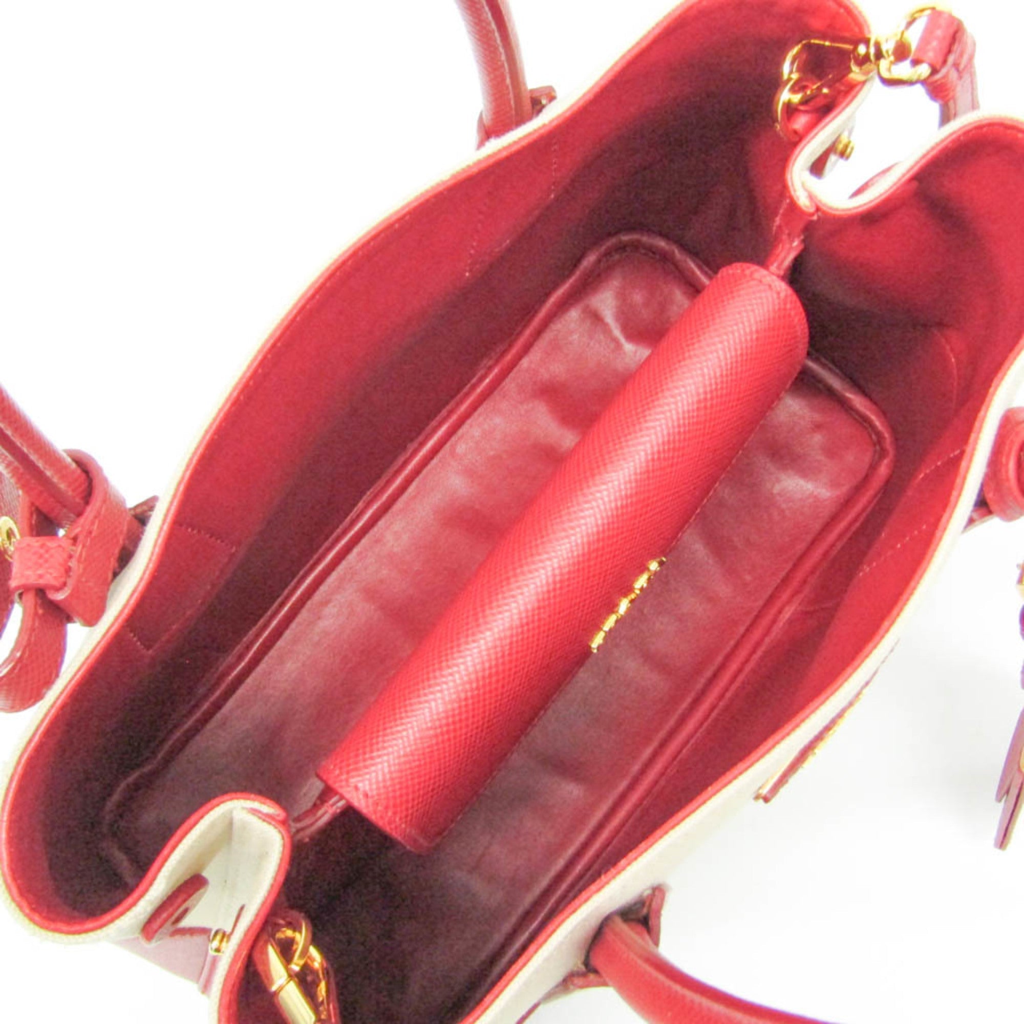 Prada Canvas & Leather Shoulder Bag