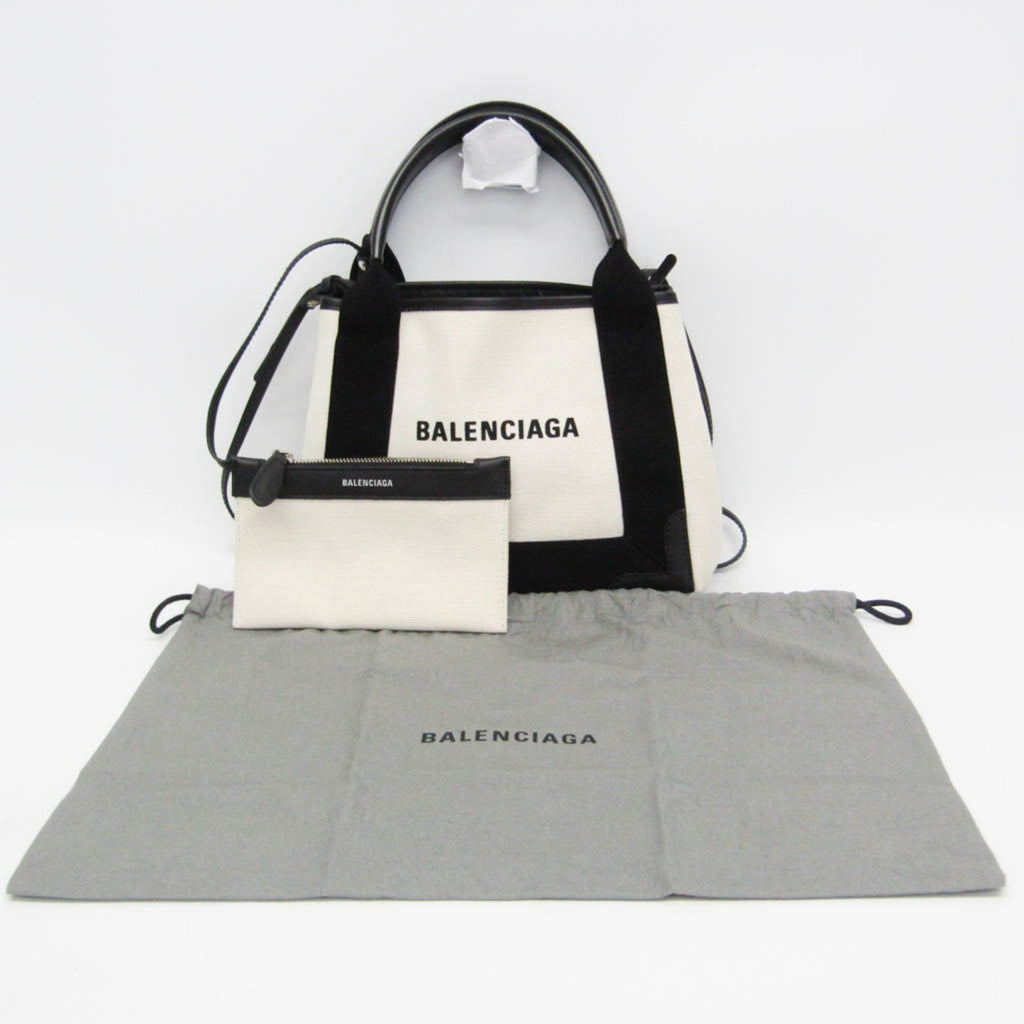 Balenciaga Navy Cabas XS · Canvas & Leather