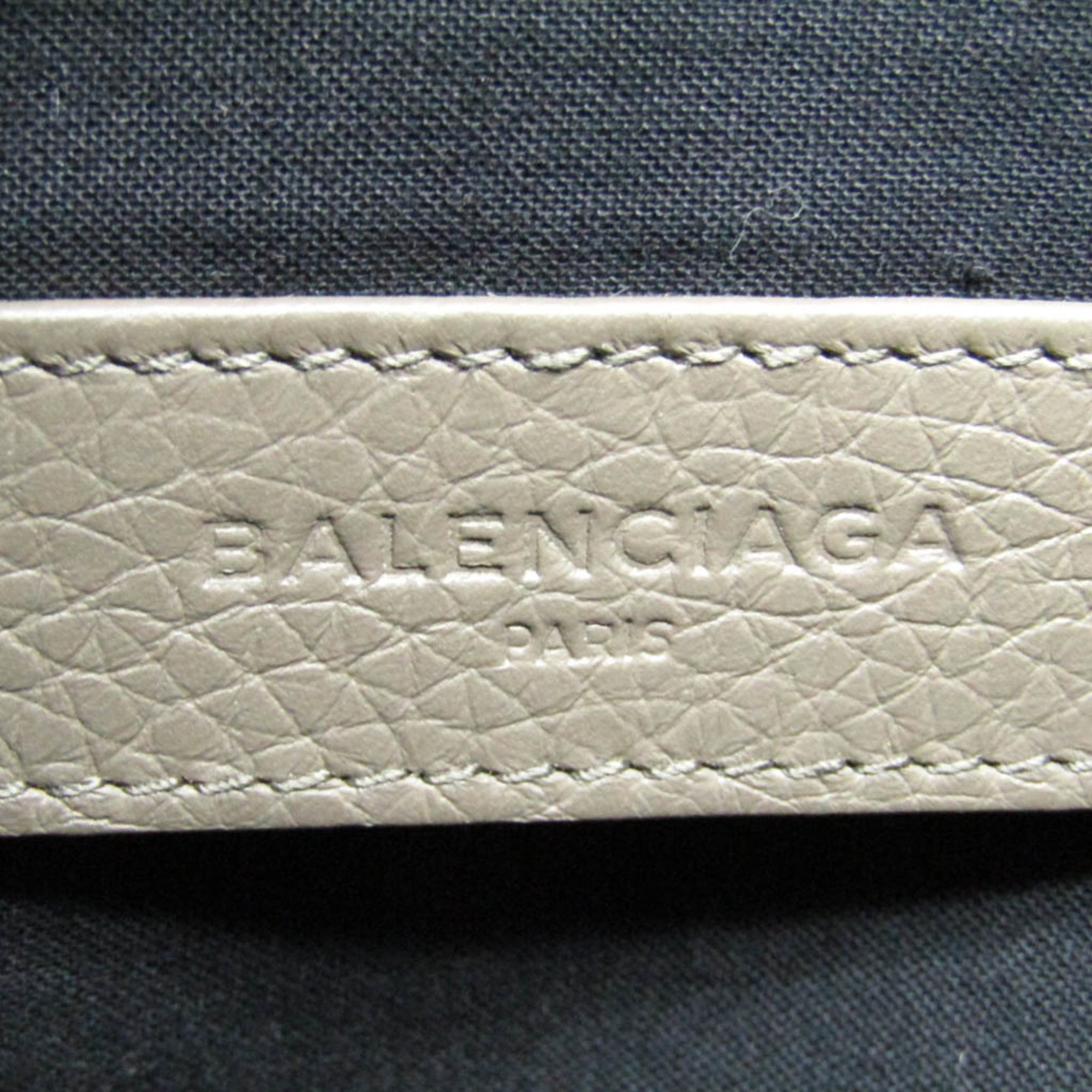 Balenciaga Classic · Greige Leather Clutch