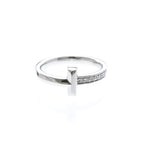 Tiffany T One · Diamond · 18K White Gold · Size 4.5 (EU 51.25)