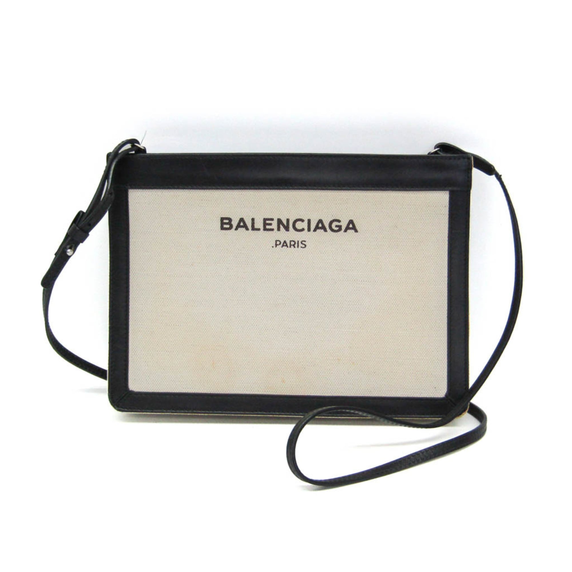 Balenciaga Navy Pochette · Canvas & Leather