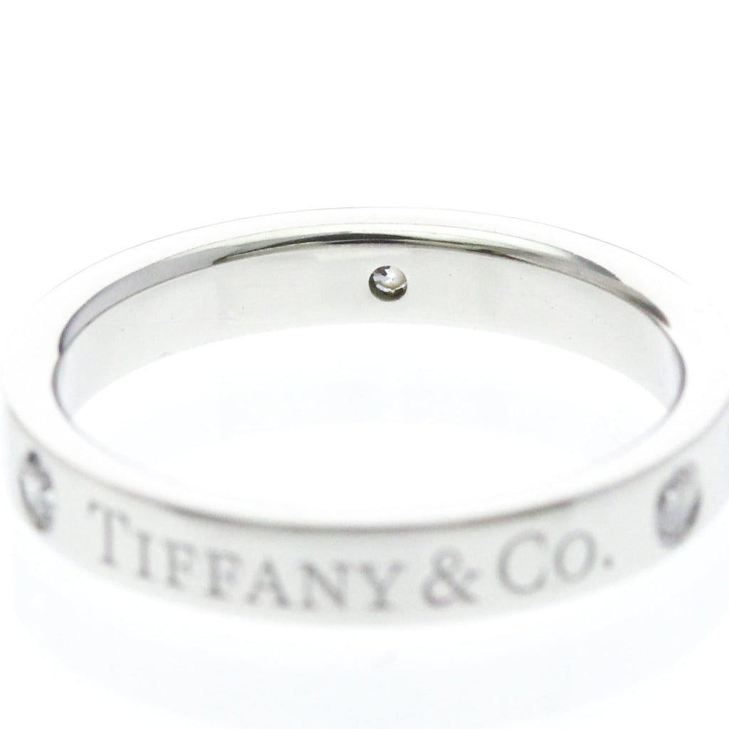 Tiffany Flat Band · Three Diamonds · Platinum