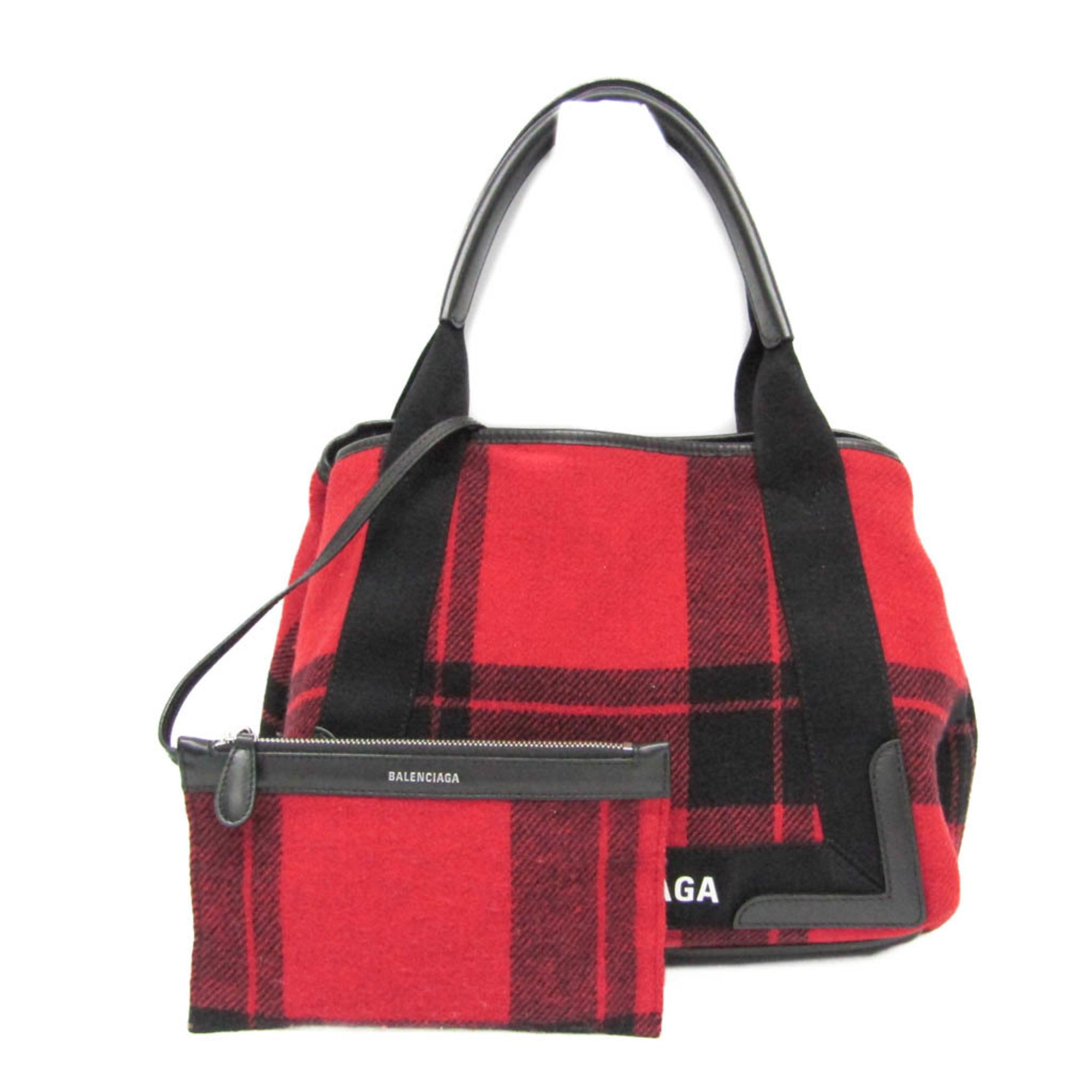 Balenciaga Navy Cabas S · Wool Felt