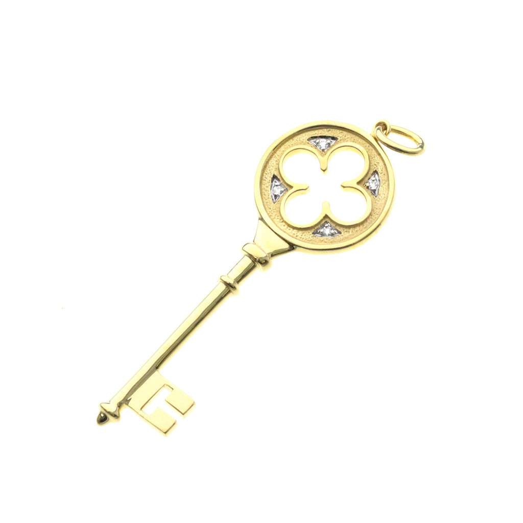 Tiffany Clover Key · 18K Yellow Gold · Diamond