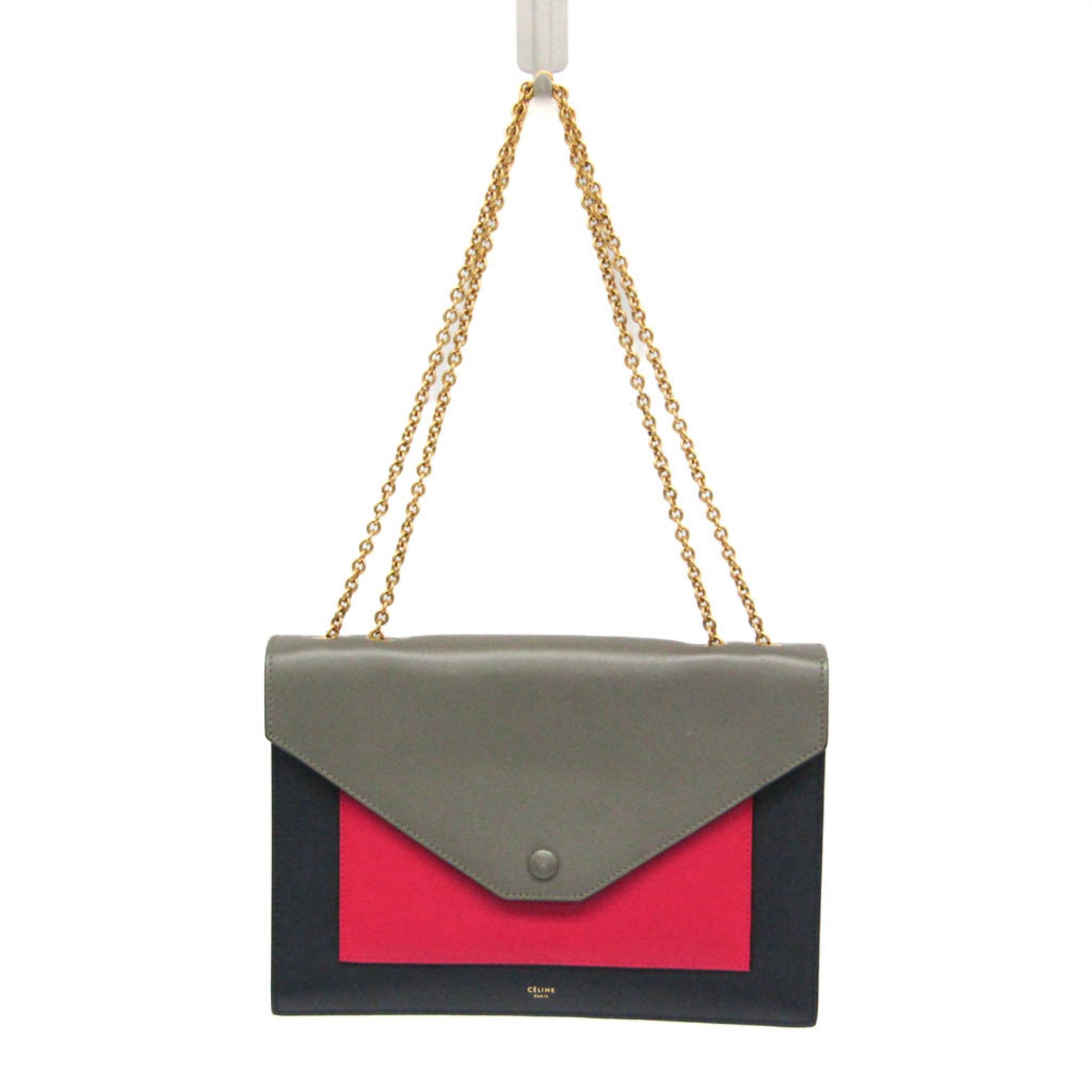 Celine Chain Flap · Tricolor Leather