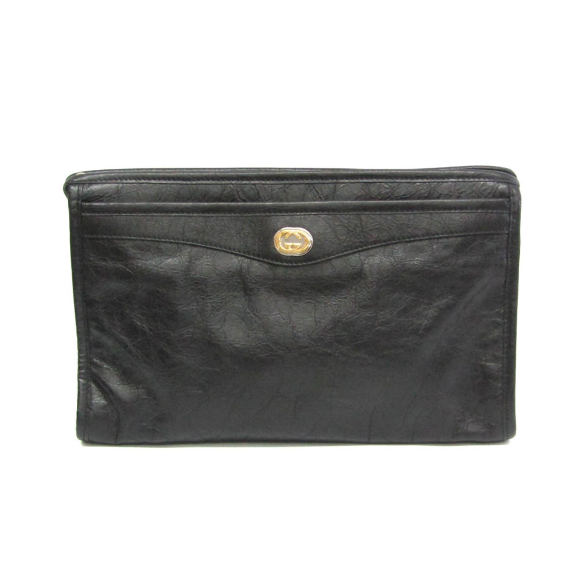 Gucci Interlocking · Leather Clutch