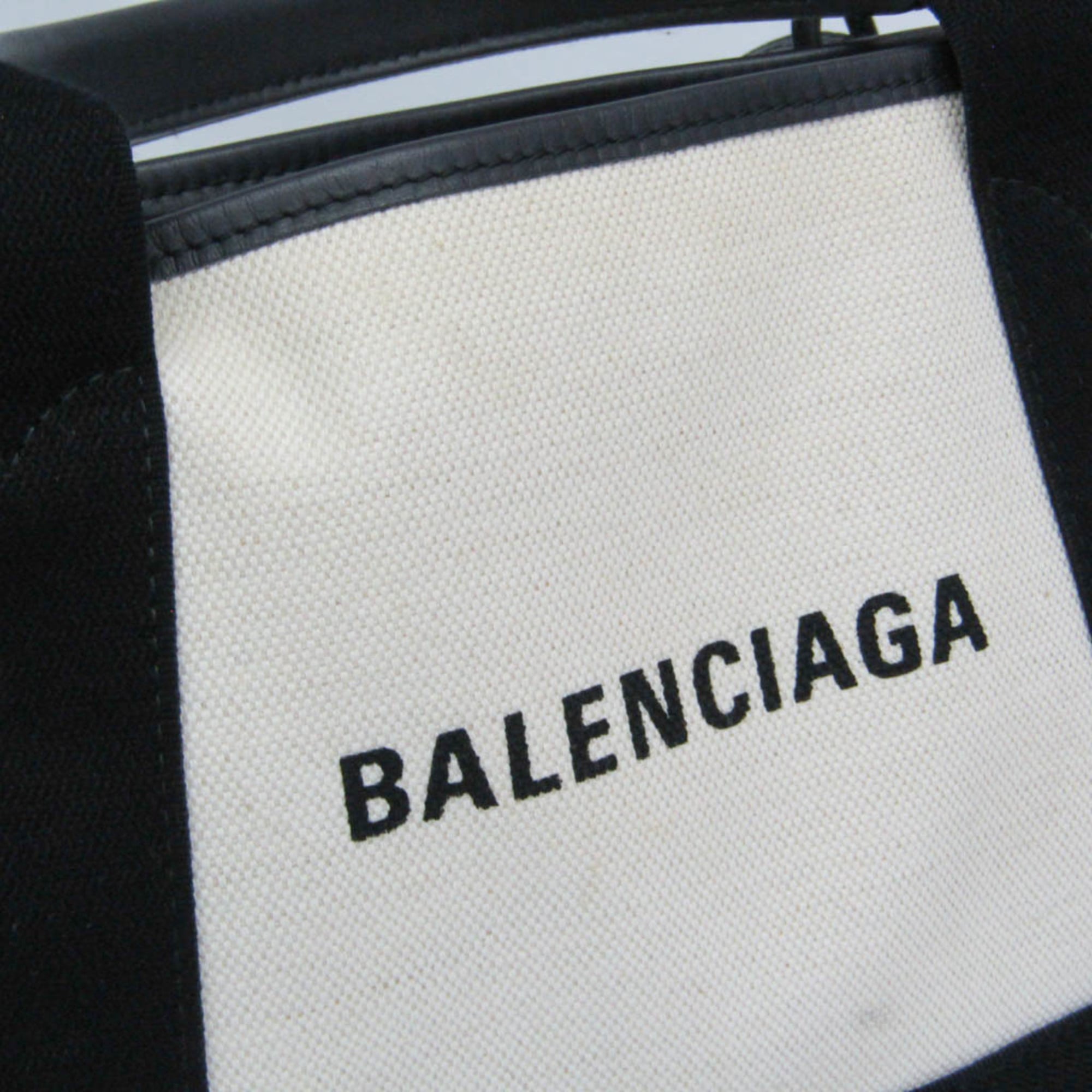Balenciaga Navy Cabas XS · Canvas & Leather