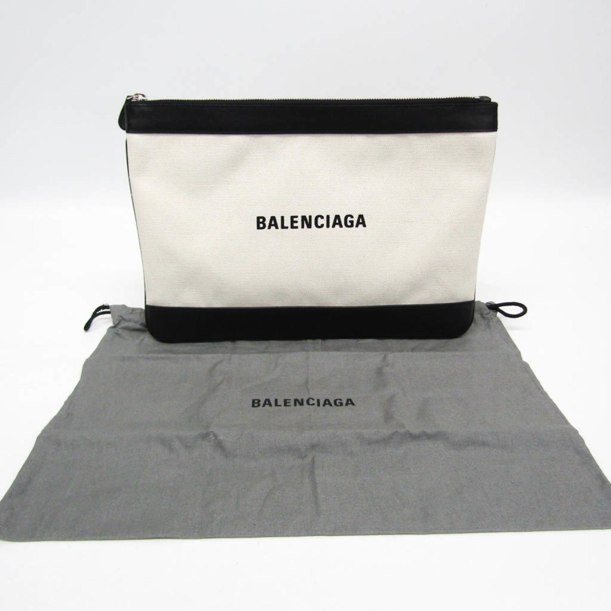Balenciaga Navy Clip · Canvas Clutch