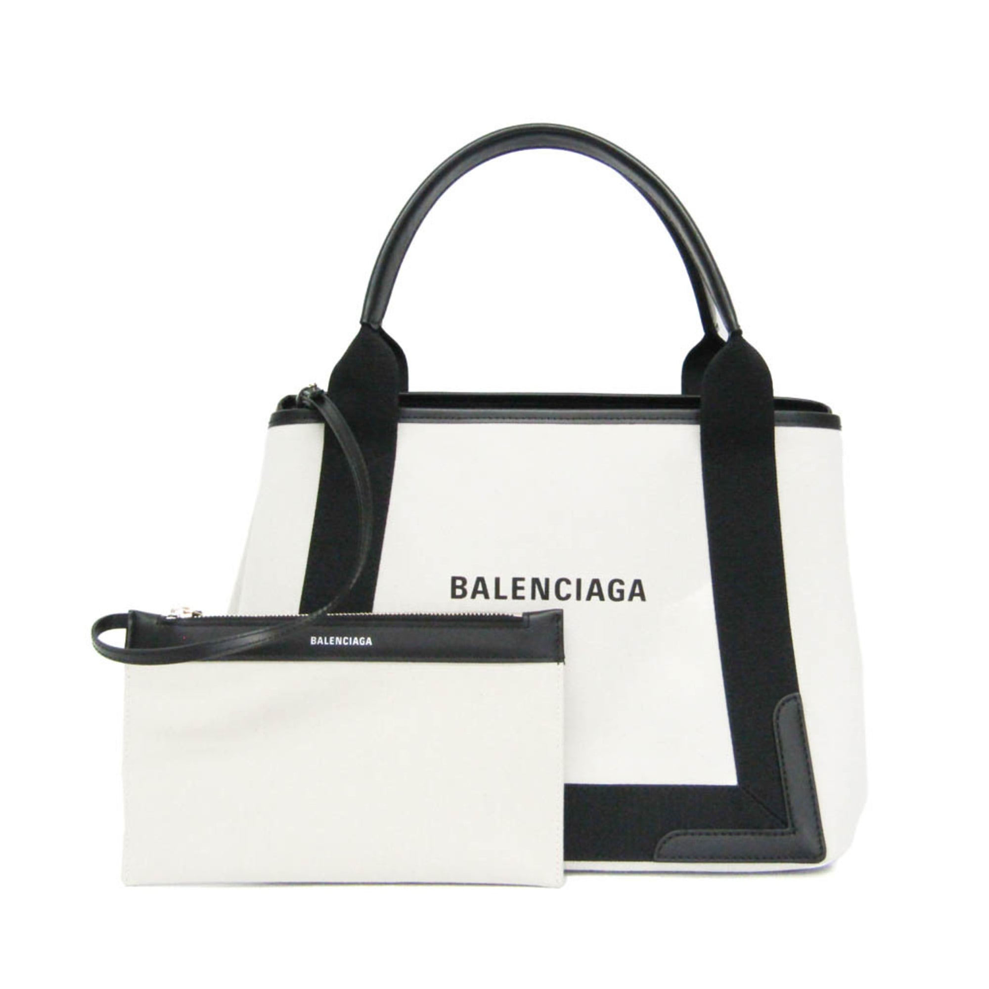 Balenciaga Navy Cabas S · Canvas & Leather