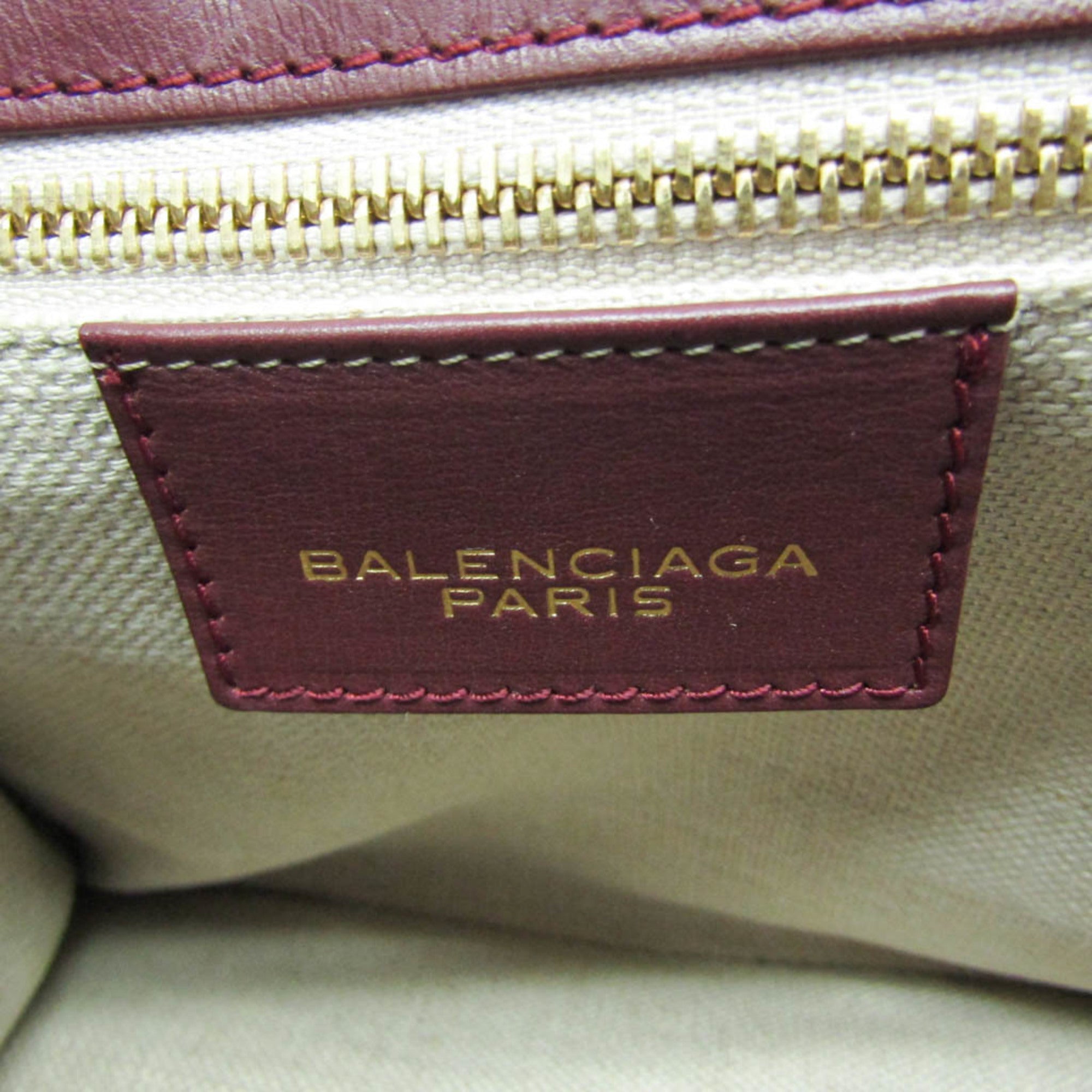 Balenciaga · Leather Shoulder Bag · Bordeaux