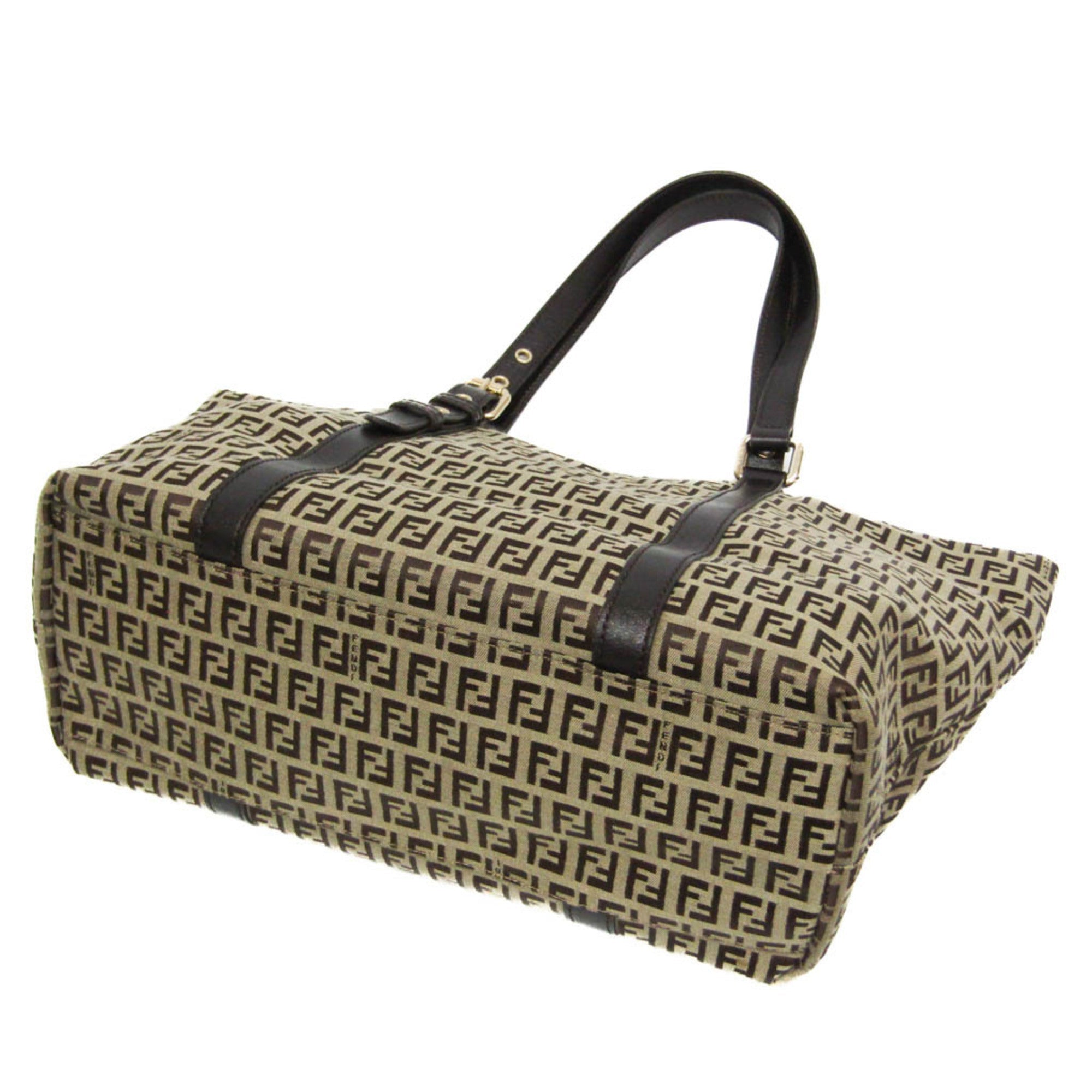 Fendi Zucchino · Canvas & Leather Tote