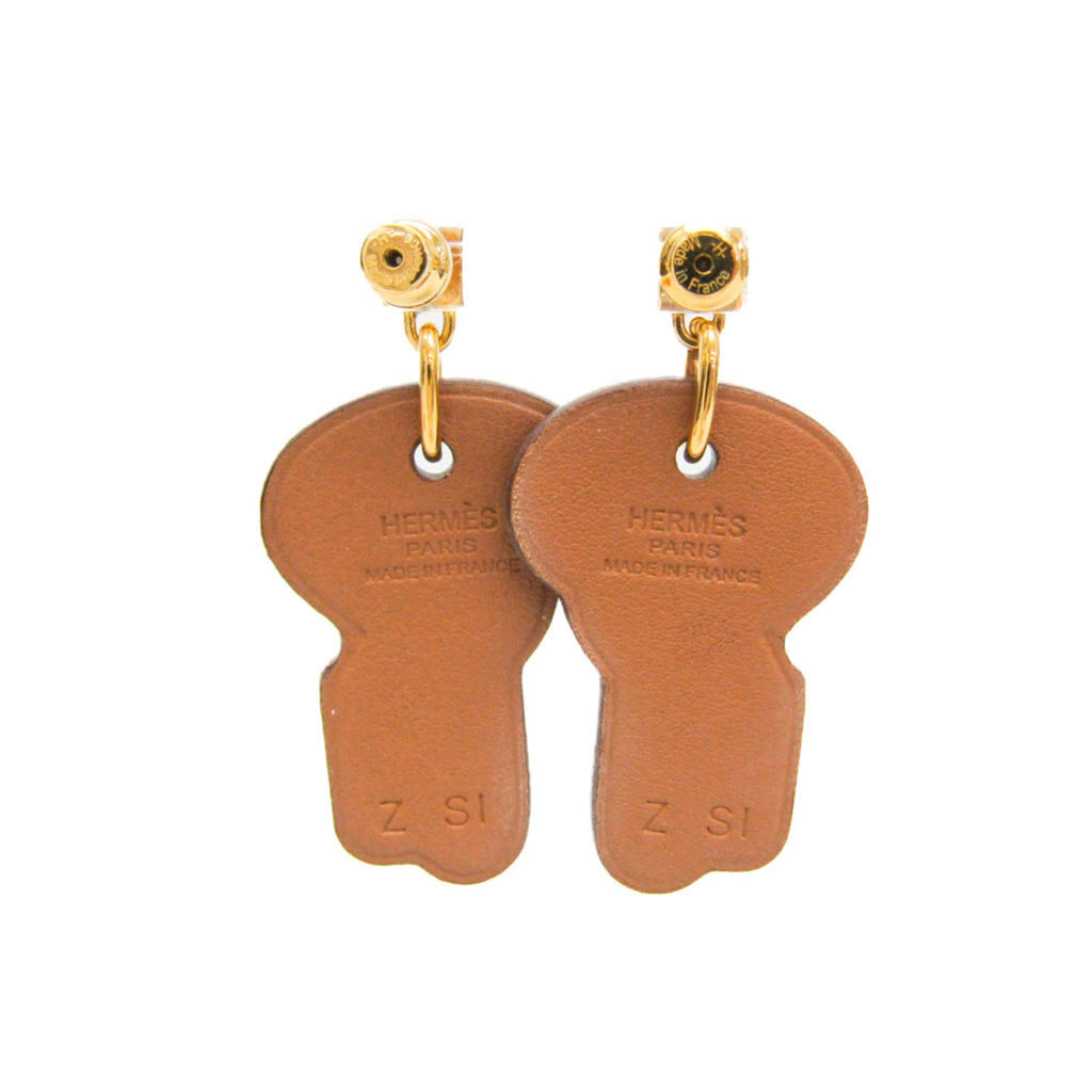 Hermès H Curiosité · Leather Drop Earrings