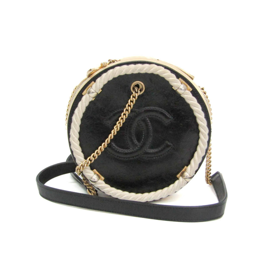 Chanel Coco Mark · Round Chain · Leather