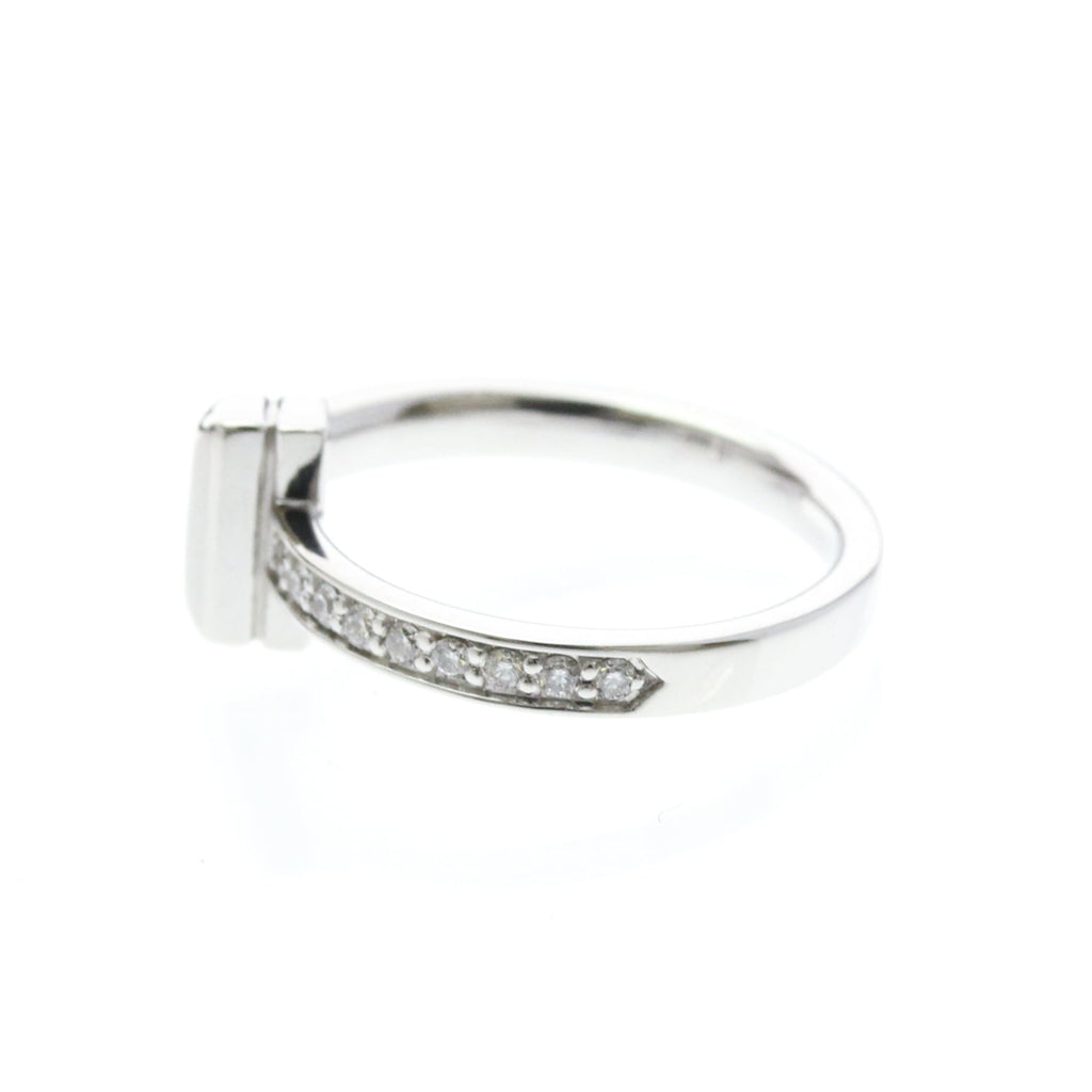 Tiffany T One · Diamond · 18K White Gold · Size 4.5 (EU 51.25)