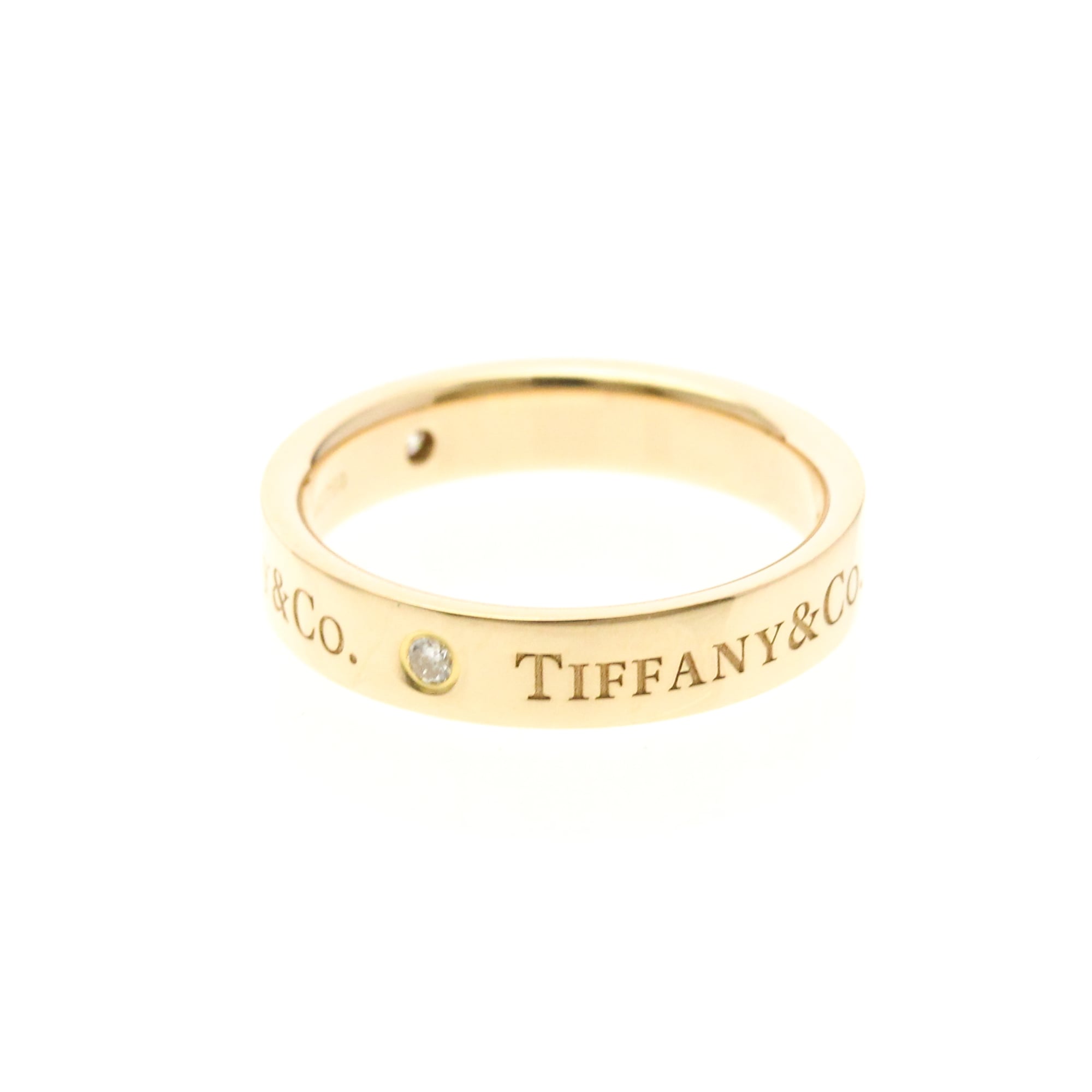 Tiffany Flat Band · Three Diamonds · Rose Gold