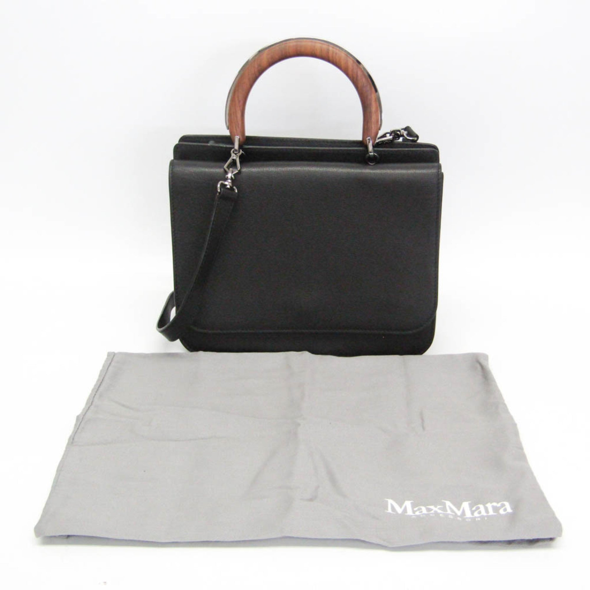 Max Mara Wooden Handle Flap Bag