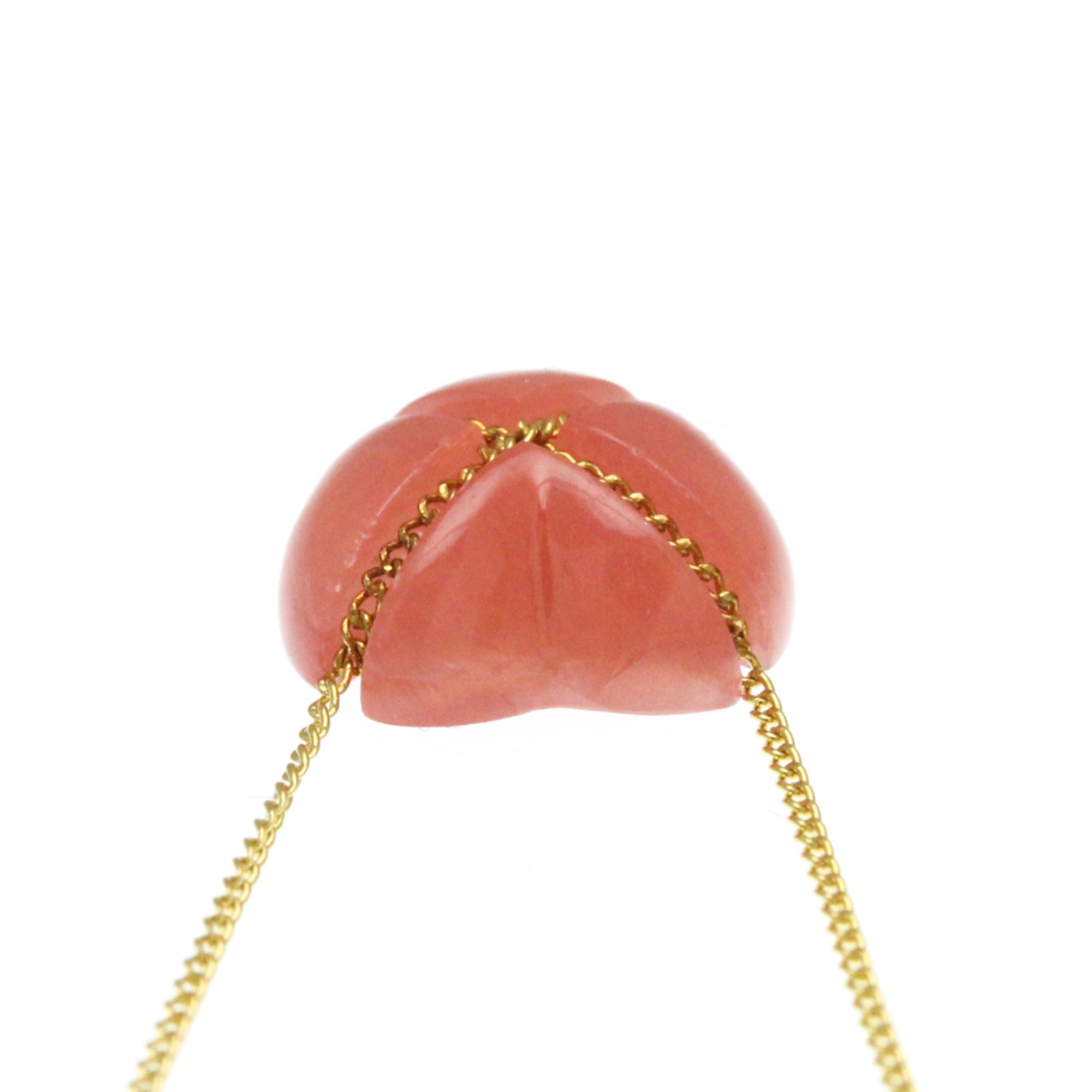 Tiffany Cross Heart · Rhodochrosite · 18K