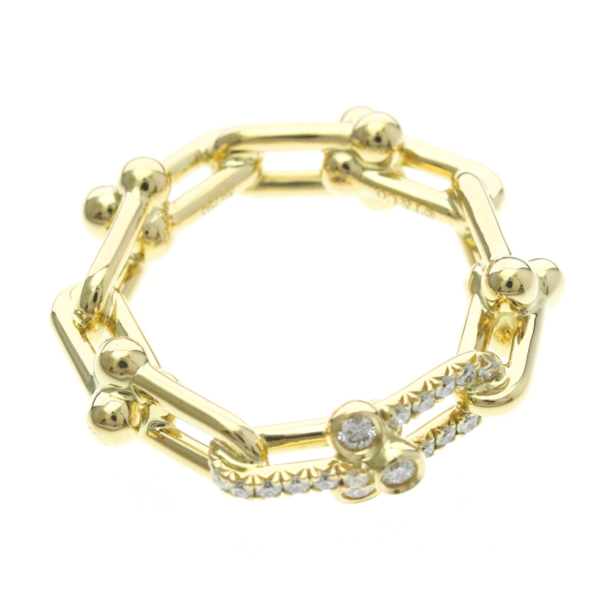 Tiffany Hardware · 18K Yellow Gold · Diamond · Size 7 (EU 57.5)