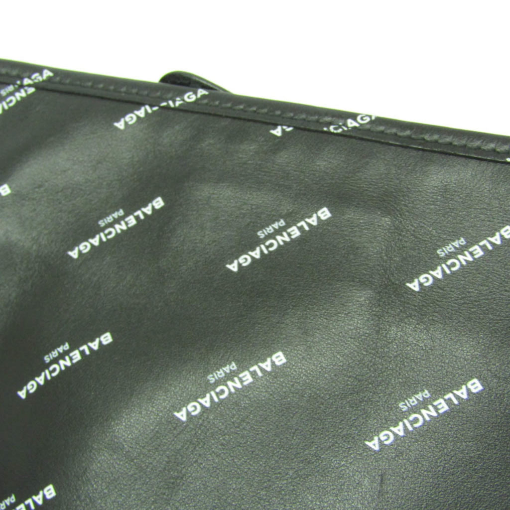Balenciaga Logo Print Leather Clutch
