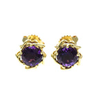 Tiffany Amethyst Studs · 18K Yellow Gold