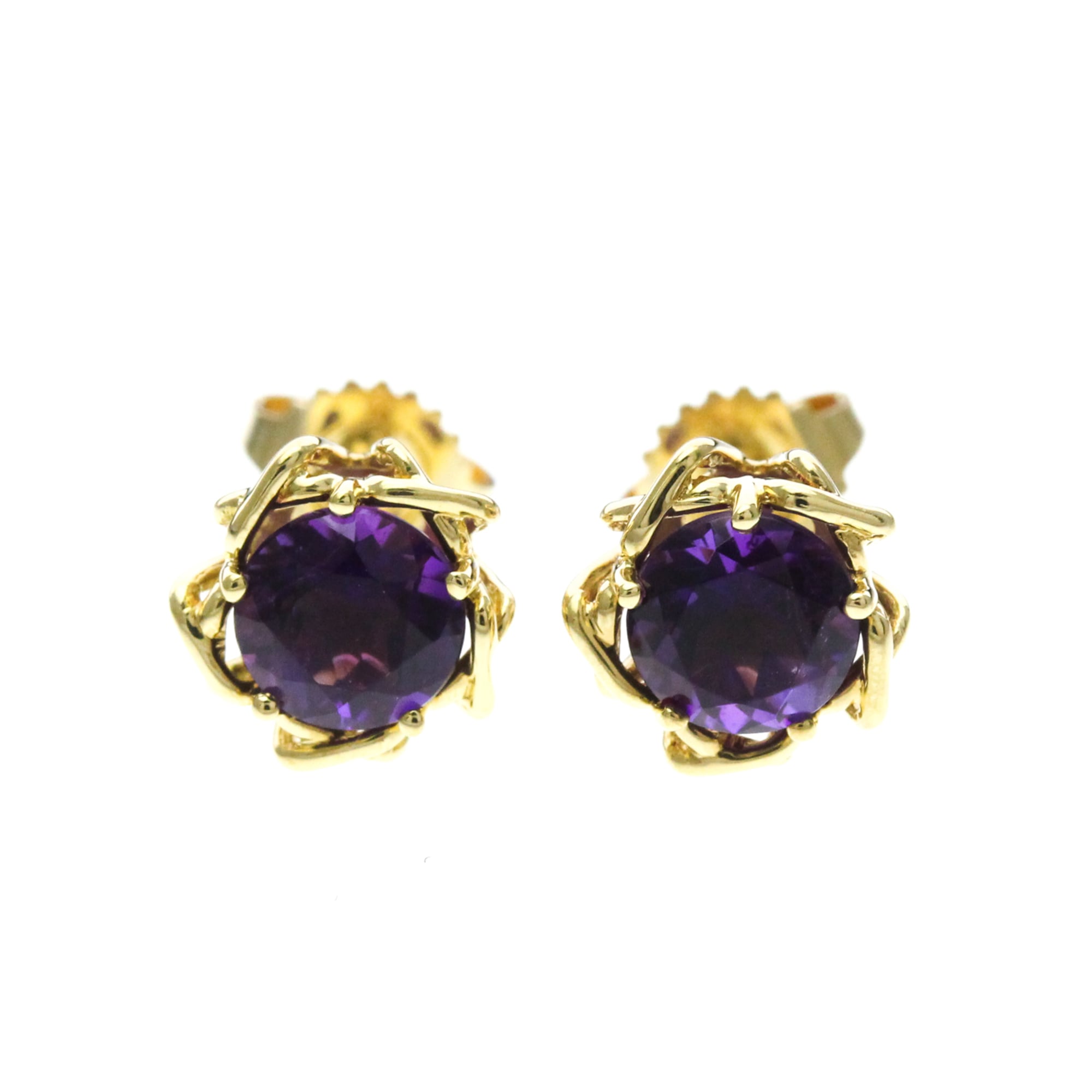 Tiffany Amethyst Studs · 18K Yellow Gold