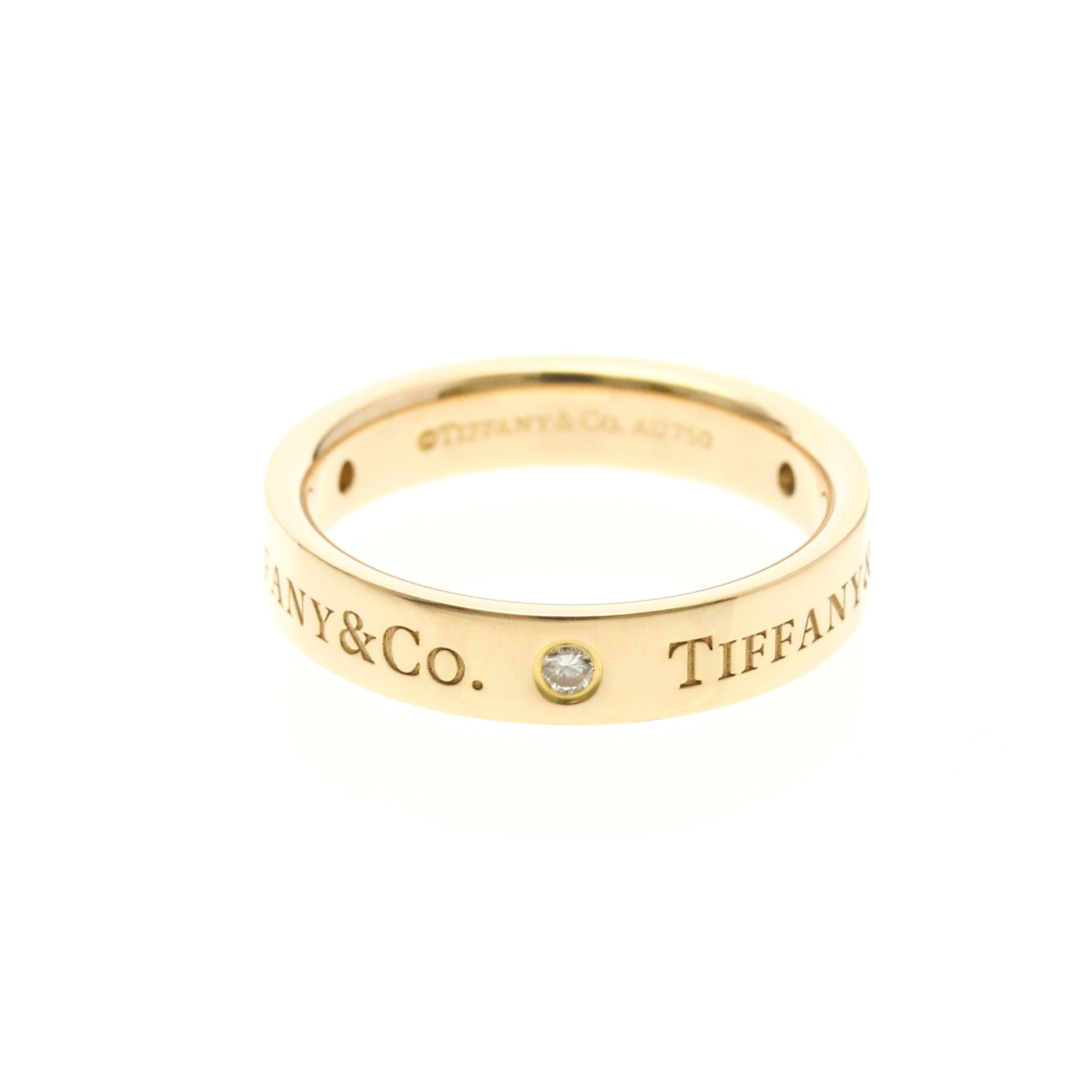 Tiffany Flat Band · Three Diamonds · Rose Gold