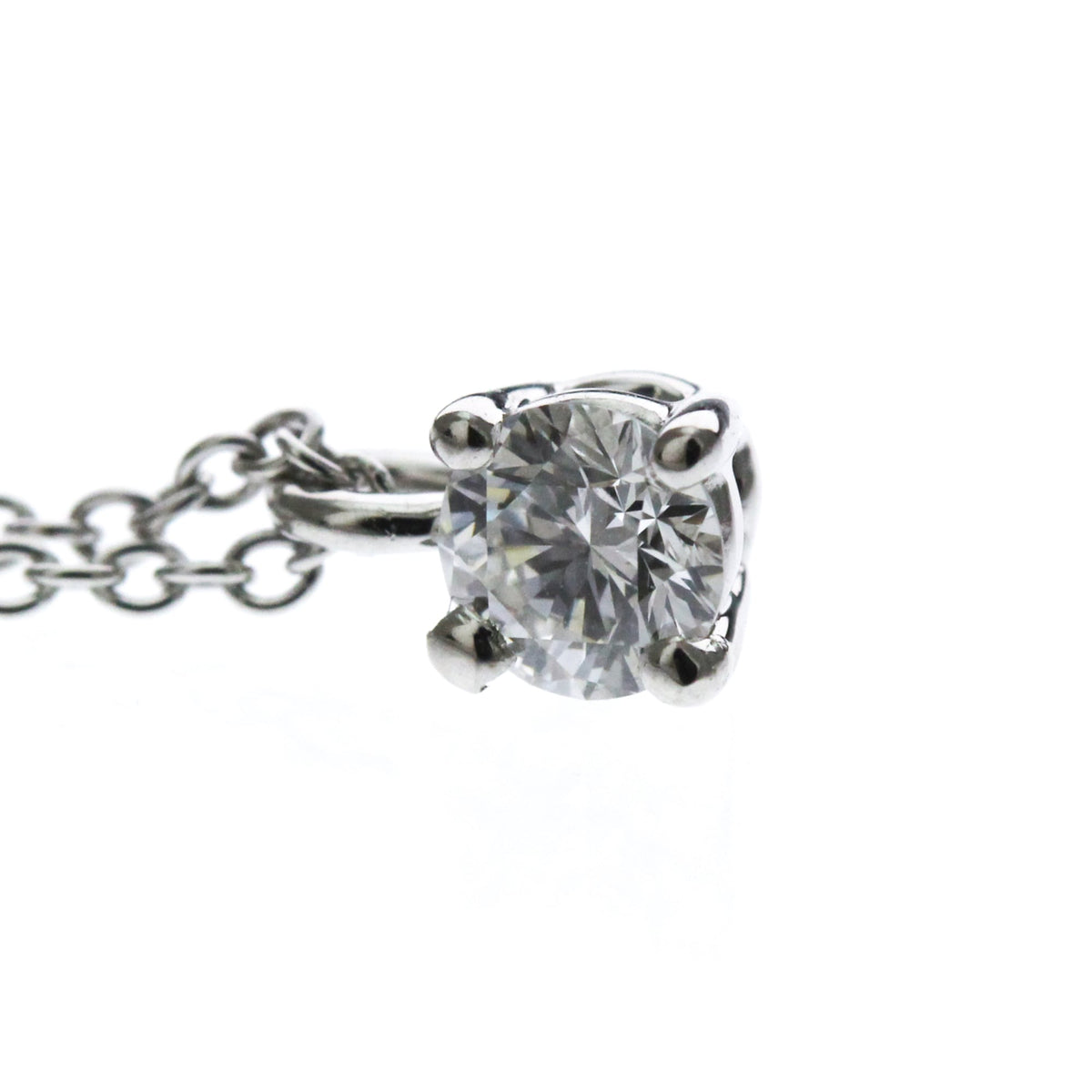 Tiffany Solitaire Diamond · Platinum Necklace