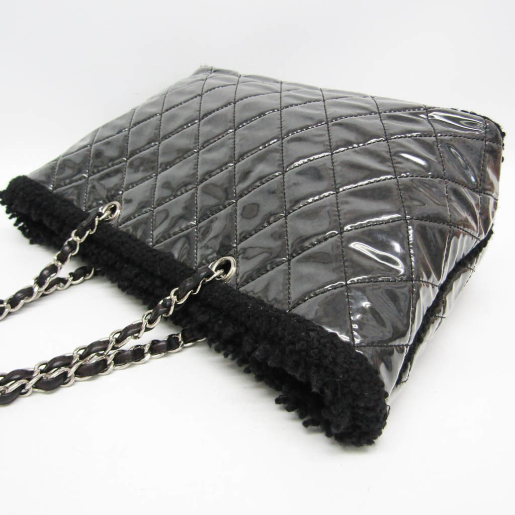 Chanel Patent Toile · Chain Tote