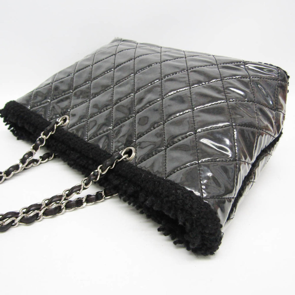 Chanel Patent Toile · Chain Tote