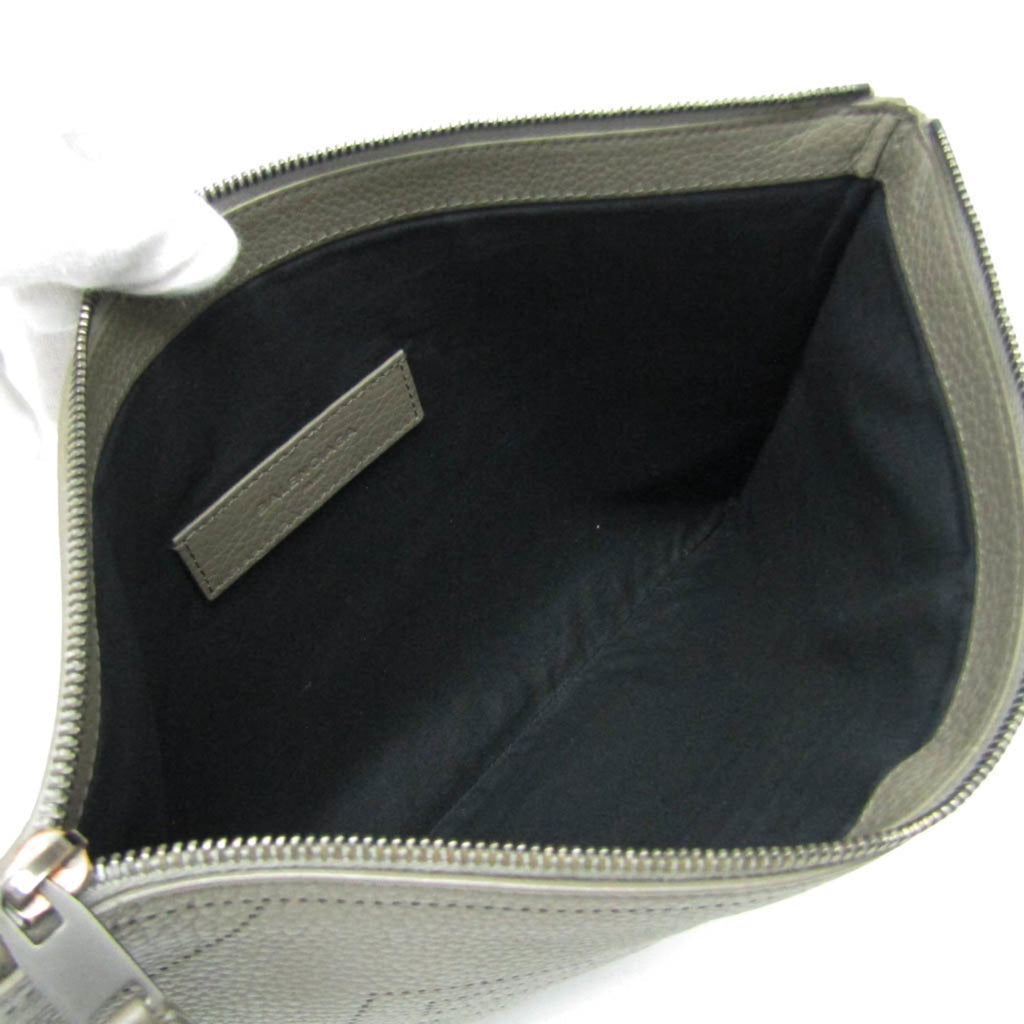 Balenciaga Classic · Greige Leather Clutch