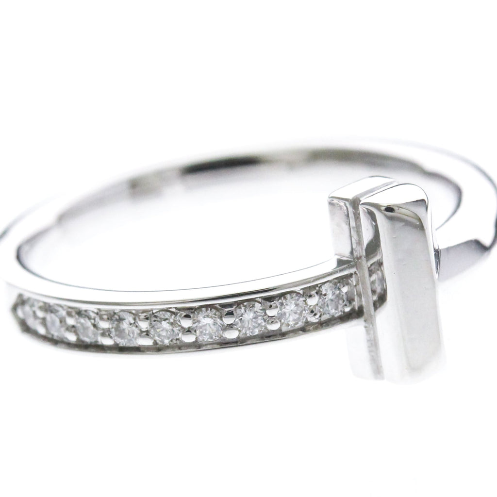 Tiffany T One · Diamond · 18K White Gold · Size 4.5 (EU 51.25)