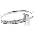 Tiffany T One · Diamond · 18K White Gold · Size 4.5 (EU 51.25)