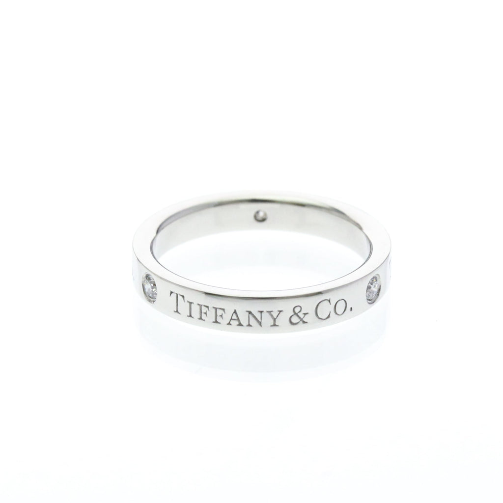 Tiffany Flat Band · Three Diamonds · Platinum