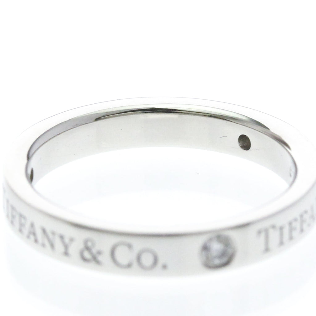 Tiffany Flat Band · Three Diamonds · Platinum