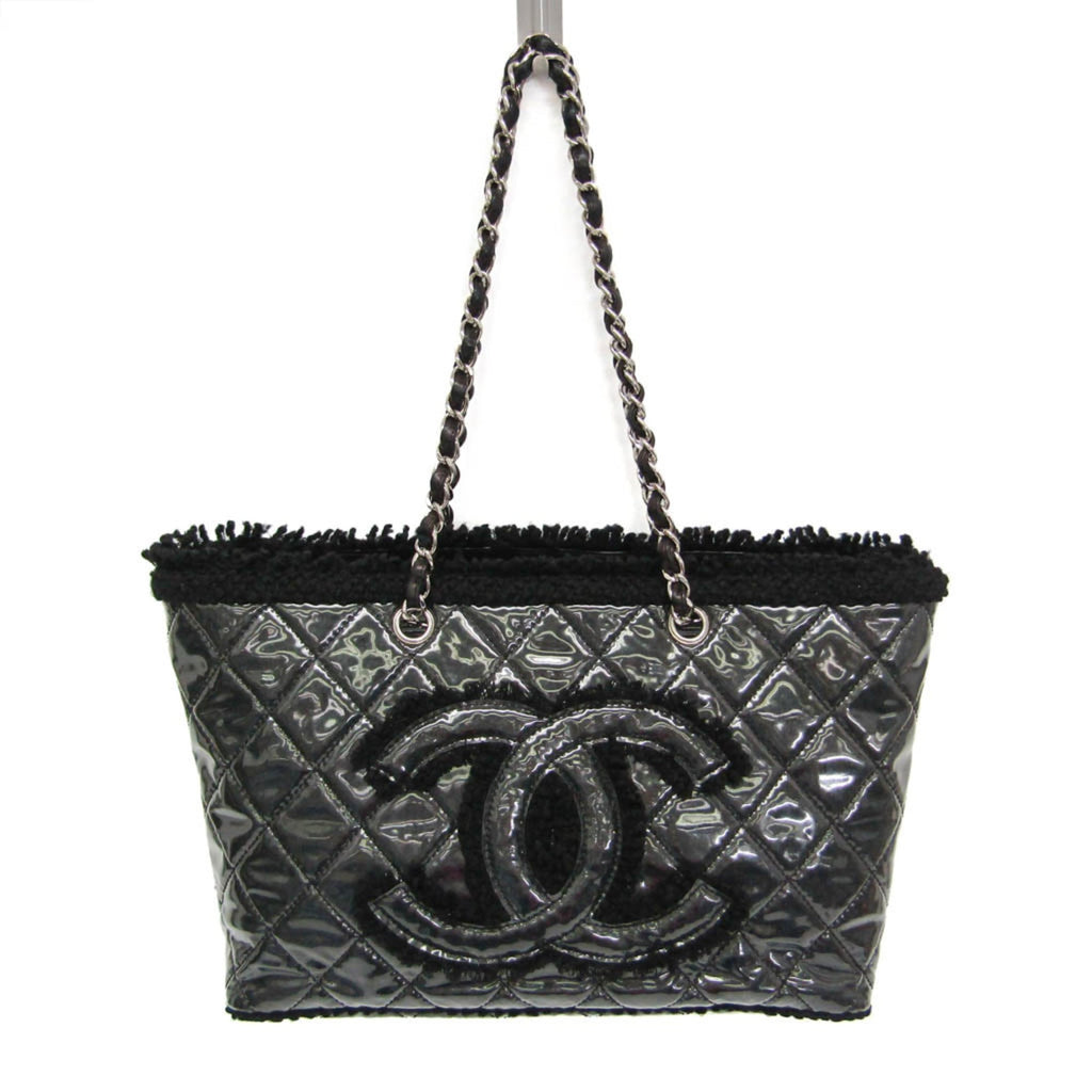 Chanel Patent Toile · Chain Tote