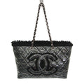 Chanel Patent Toile · Chain Tote