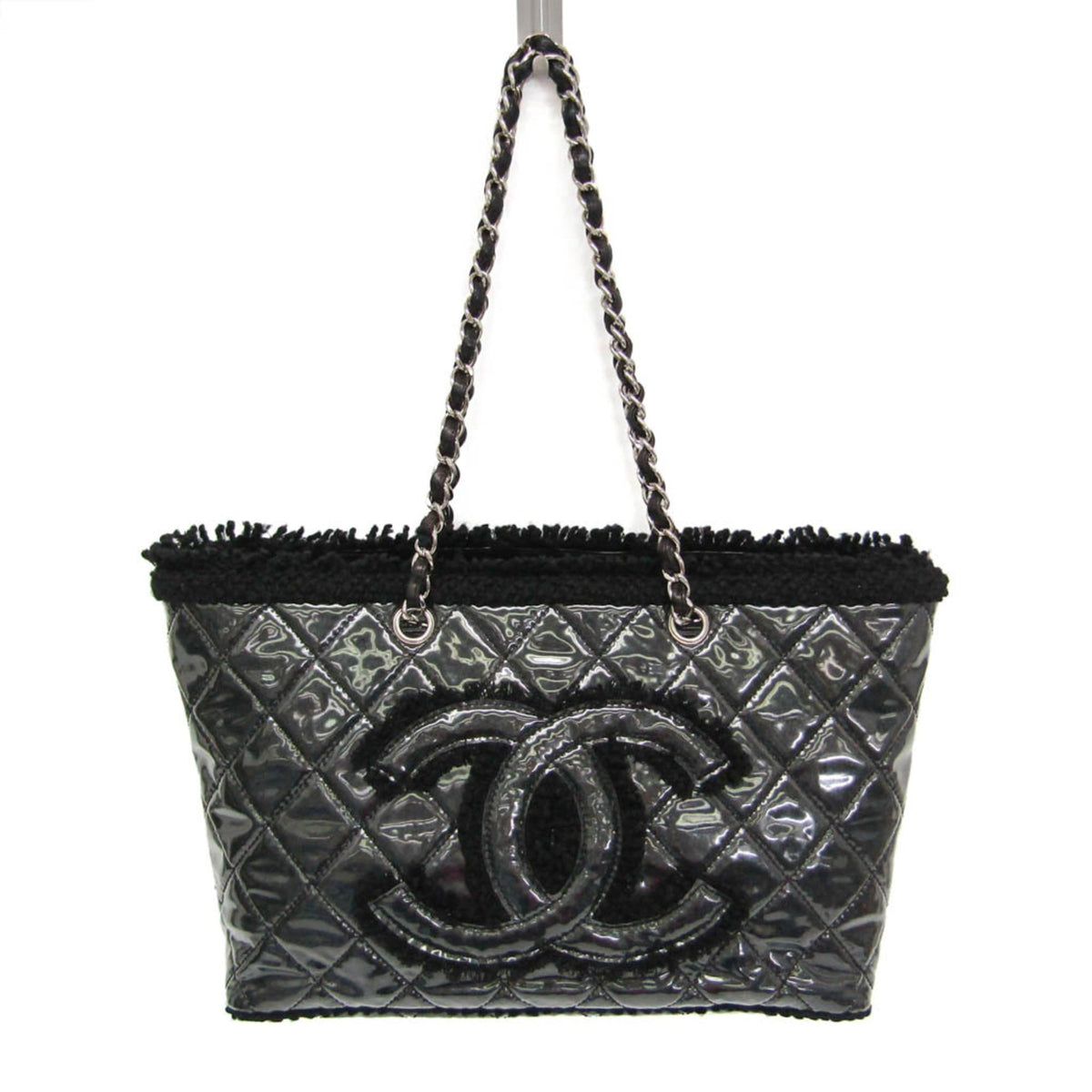 Chanel Patent Toile · Chain Tote