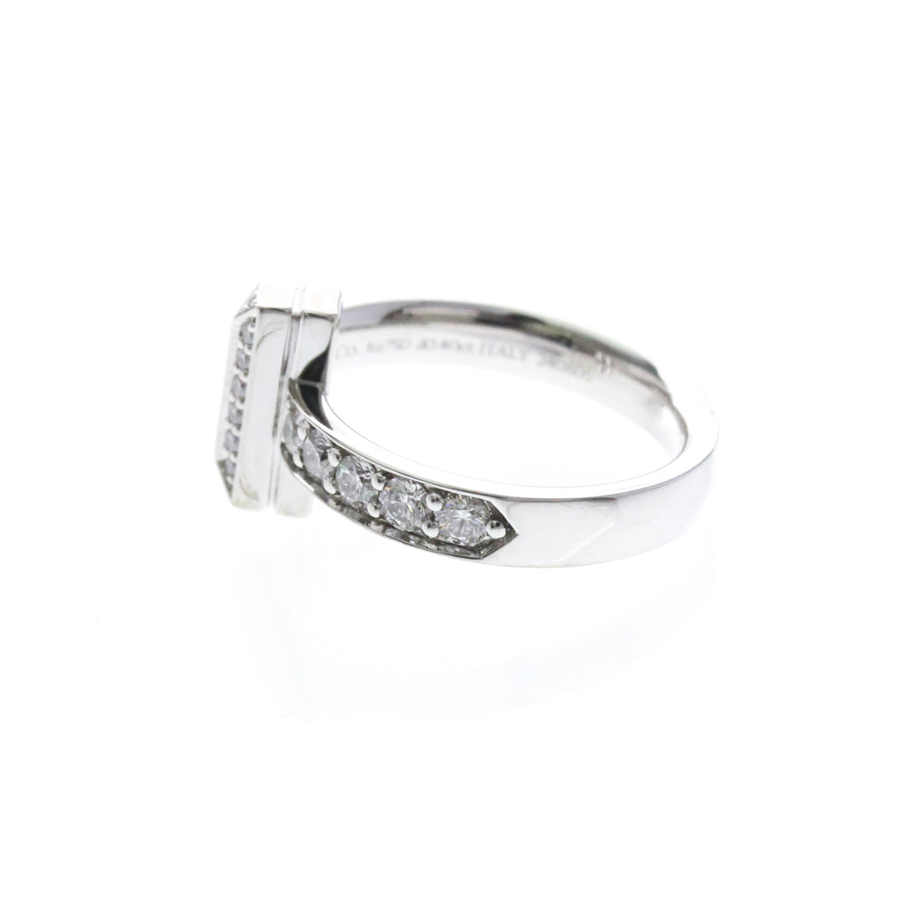 Tiffany T One · 18K White Gold · Diamond · Size 4.5 (EU 51.25)