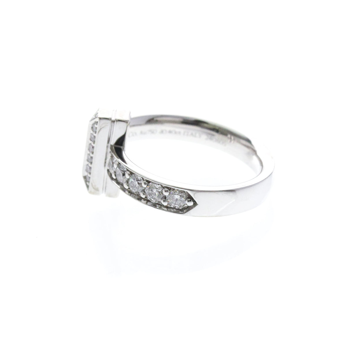 Tiffany T One · 18K White Gold · Diamond · Size 4.5 (EU 51.25)